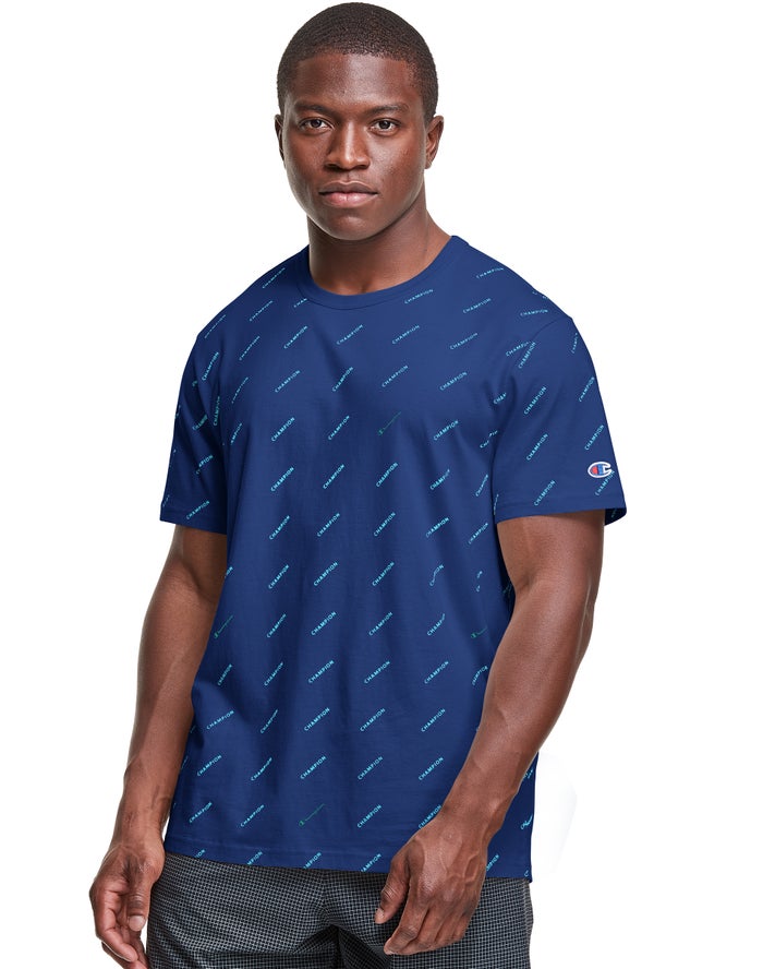 Camiseta Champion Hombre - Classic All Over Logo ( Azul Marino ) 3951426-WJ